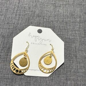 Gold and Black Teardrop Earrings